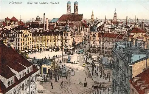 AK / Ansichtskarte Muenchen Karstor Rondell Strassenbahn Muenchen