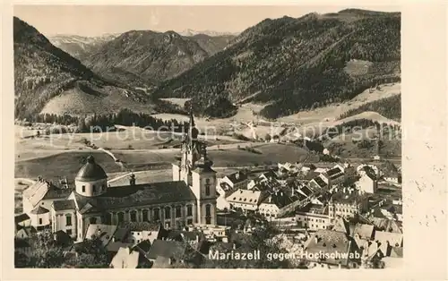 AK / Ansichtskarte Mariazell_Steiermark Fliegeraufnahme gegen Hochschwab Mariazell_Steiermark