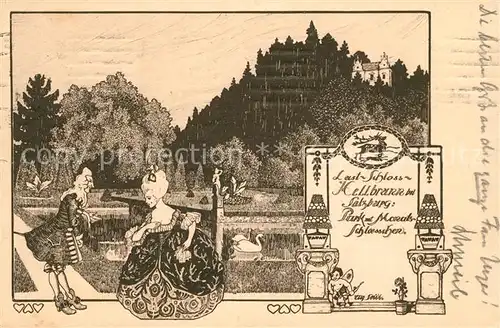 AK / Ansichtskarte Hellbrunn Park Lustschloss Mozart Hellbrunn