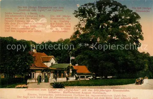 AK / Ansichtskarte Uglei_See Gasthaus zum Uglei Chronik Uglei_See
