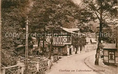 AK / Ansichtskarte Lichtenhain_Sebnitz Gasthaus am Lichtenhainer Wasserfall Lichtenhain Sebnitz