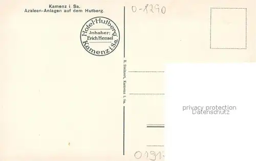 AK / Ansichtskarte Kamenz_Sachsen Azaleen Anlagen Hutberg Kamenz Sachsen