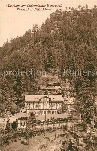 AK / Ansichtskarte Lichtenhain_Sebnitz Gasthaus Lichtenhainer Wasserfall  Lichtenhain Sebnitz