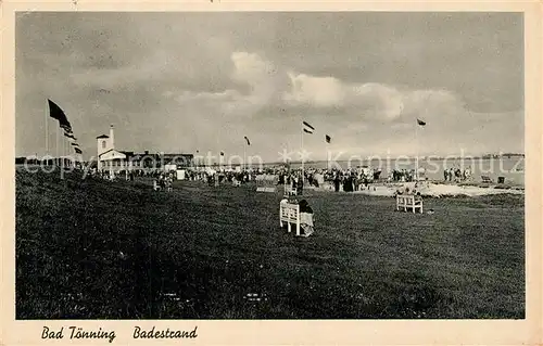 AK / Ansichtskarte Toenning_Nordseebad Badestrand Toenning_Nordseebad