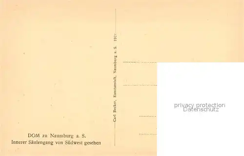 AK / Ansichtskarte Naumburg_Saale Dom Innerer Saeulengang  Naumburg_Saale