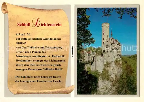 AK / Ansichtskarte Lichtenstein_Wuerttemberg Schloss Lichtenstein Lichtenstein_Wuerttemberg