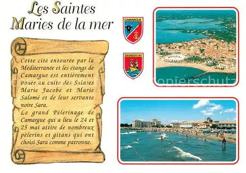 AK / Ansichtskarte Les_Saintes Maries de la Mer Fliegeraufnahme Strand Les
