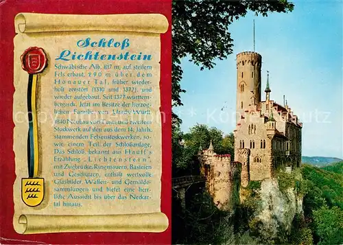 AK / Ansichtskarte Lichtenstein_Wuerttemberg Schloss Lichtenstein_Wuerttemberg