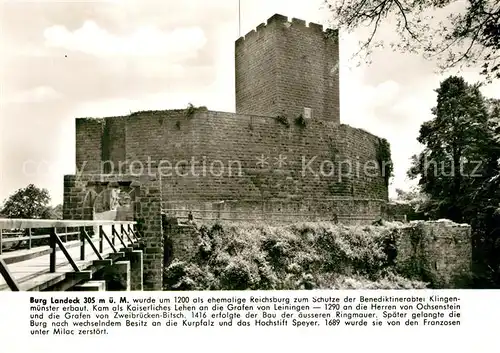 AK / Ansichtskarte Klingenmuenster Burgschaenke Landeck Klingenmuenster