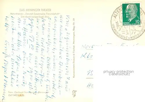 AK / Ansichtskarte Steinbach_Langenbach Meininger Theater Steinbach_Langenbach