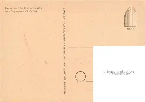 AK / Ansichtskarte Hannover Nach Originalen von F. O. Goy Baudenkmal Hannover