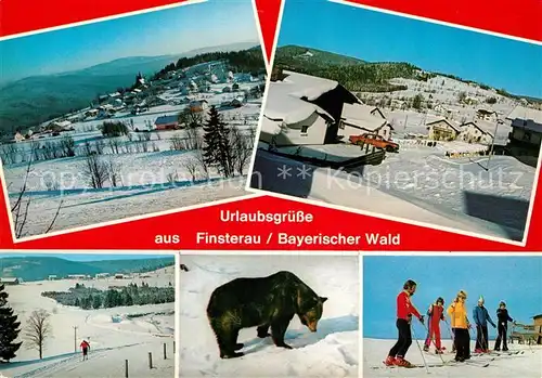 AK / Ansichtskarte Finsterau_Bayerischer_Wald Panorama Ferienwohnung Rosl Rogmanns Baer Skikurs Finsterau_Bayerischer