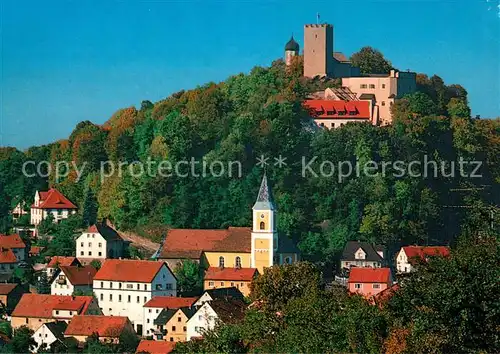 AK / Ansichtskarte Falkenstein_Oberpfalz Kirche und Burg Falkenstein_Oberpfalz