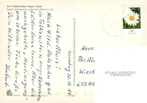 AK / Ansichtskarte Falkenstein_Oberpfalz Kirche und Burg Falkenstein_Oberpfalz