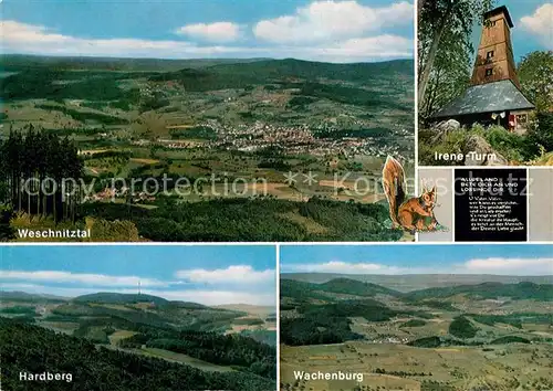 AK / Ansichtskarte Tromm_Odenwald Weschnitztal Irene Turm Hardberg Wachenburg Tromm Odenwald