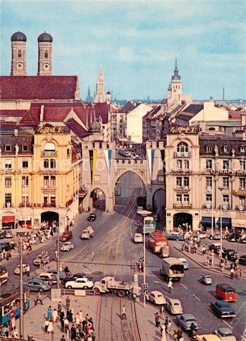 AK / Ansichtskarte Muenchen Stachus mit Karlstor Muenchen