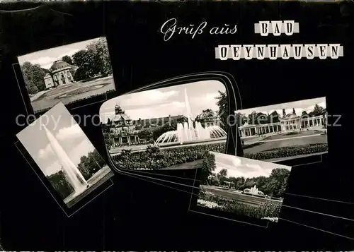 AK / Ansichtskarte Bad_Oeynhausen Kuranlagen Springbrunnen Kurhaus Bad_Oeynhausen