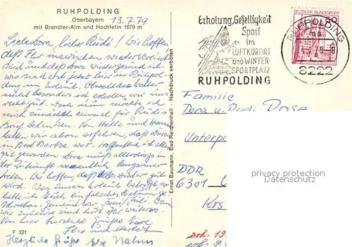 AK / Ansichtskarte Ruhpolding mit Brandner Alm und Hochfelln Ruhpolding