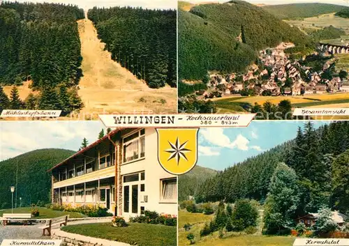 AK / Ansichtskarte Willingen_Sauerland Muehlenkopfschanze Panorama Kurmittelhaus Hermeketal Willingen_Sauerland