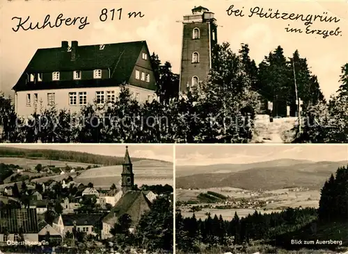 AK / Ansichtskarte Kuhberg_Stuetzengruen Aussichtsturm Oberstuetzengruen Blick zum Auersberg Kuhberg_Stuetzengruen