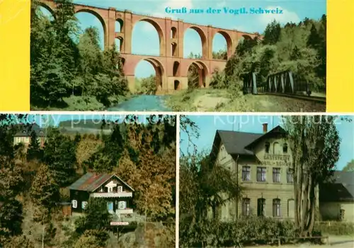 AK / Ansichtskarte Vogtlaendische_Schweiz Elstertalbruecke Gaststaette Adlerstein HOG Vogtlaendische Schweiz Vogtlaendische Schweiz