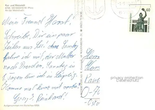 AK / Ansichtskarte Deidesheim Kirche Gasthaus Rathaus Turm Deidesheimer Hof Deidesheim