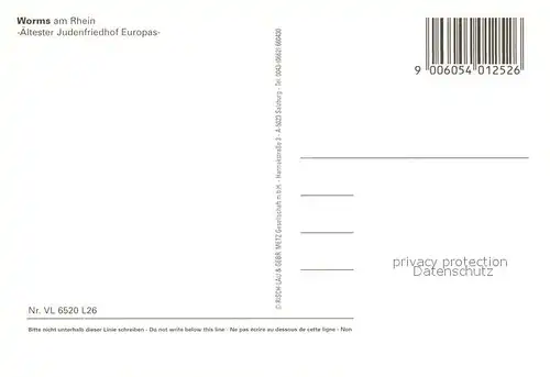 AK / Ansichtskarte Worms_Rhein aeltester Judenfriedhof Europas Worms Rhein