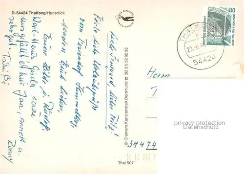 AK / Ansichtskarte Thalfang Feriendorf Himmelberg Dhrontal Ev Kirche Panorama Burg Dhronecken Rathaus mit kath Kirche Forellenhof Bescheidermuehle Thalfang