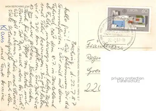 AK / Ansichtskarte Berching Frauenturm Parkanlage Wehrmauer Vorstadt Kirche Chinesenturm Berching