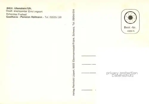 AK / Ansichtskarte Altenstein_Hassberge Blick ueber die Felder Ruine Kirche Freibad Altenstein_Hassberge