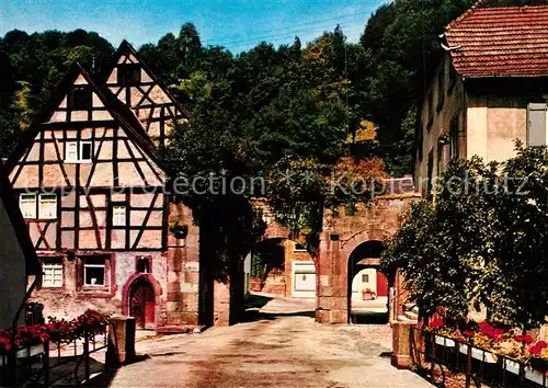 AK / Ansichtskarte Schoenau_Odenwald Klostertor Fachwerkhaus Schoenau Odenwald