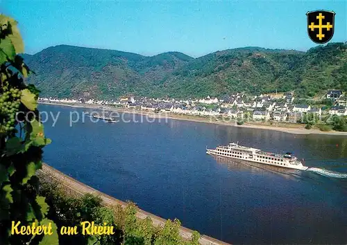 AK / Ansichtskarte Kestert_Rhein Panorama Blick ueber den Rhein Rheinfaehre Kestert_Rhein