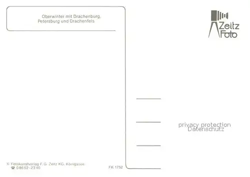 AK / Ansichtskarte Oberwinter_Rhein mit Drachenburg Petersburg und Drachenfels Oberwinter Rhein