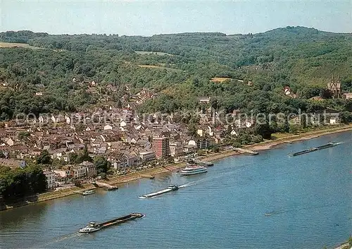 AK / Ansichtskarte Remagen Blick ueber den Rhein Binnenschifffahrt Fliegeraufnahme Remagen