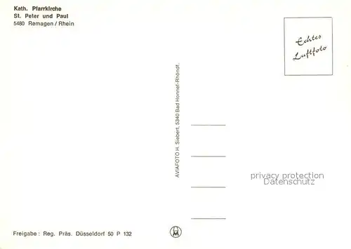 AK / Ansichtskarte Remagen Kath Pfarrkirche St Peter und Paul Fliegeraufnahme Remagen