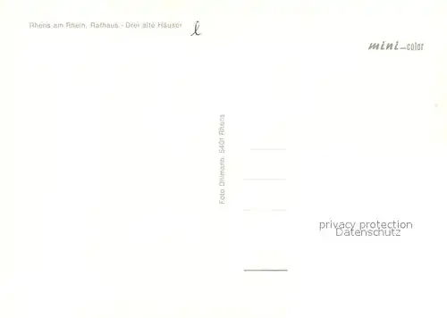 AK / Ansichtskarte Rhens Rathaus Drei alte Haeuser Fachwerkhaeuser Rhens