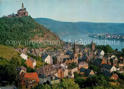 AK / Ansichtskarte Braubach_Rhein Stadtpanorama mit Blick zur Marksburg Braubach Rhein