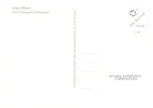 AK / Ansichtskarte Unkel_Rhein Blick ueber den Rhein St Pantaleon Kirche Pfarrhaus Unkel Rhein