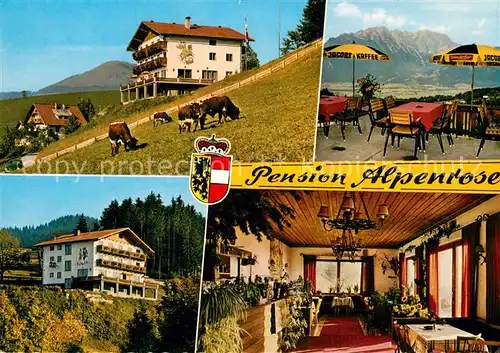 AK / Ansichtskarte Sankt_Koloman Gasthof Pension Alpenrose Terrasse Alpenblick Viehweide Kuehe Sankt Koloman