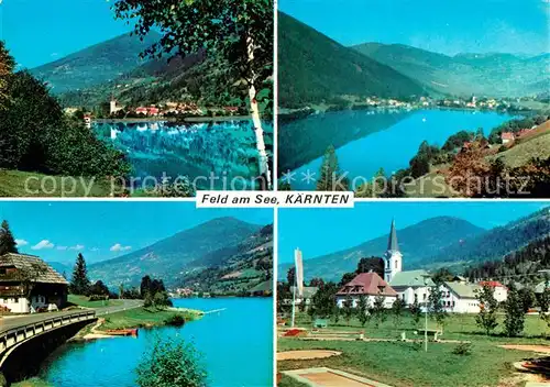 AK / Ansichtskarte Feld_See Landschaftspanorama Feldsee Afritzer See Minigolf Kirche Feld_See