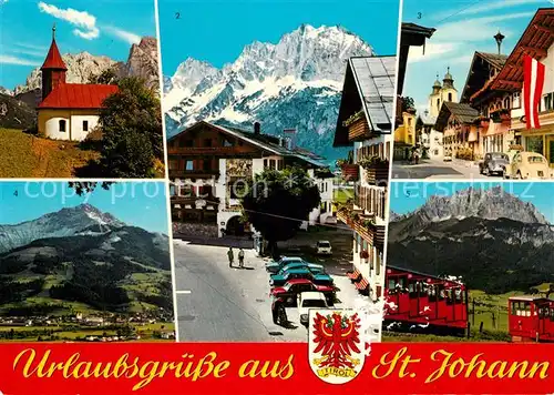 AK / Ansichtskarte St_Johann_Tirol Antoniuskapelle Wilder Kaiser Ortsmotiv Kitzbueheler Horn Angereralmbahn St_Johann_Tirol