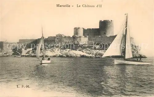 AK / Ansichtskarte Marseille_Bouches du Rhone Le Chateau d`If Segelboote Marseille