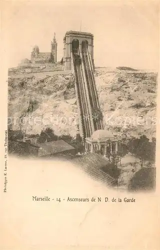 AK / Ansichtskarte Marseille_Bouches du Rhone Ascenseurs de N.D. de la Garde Marseille