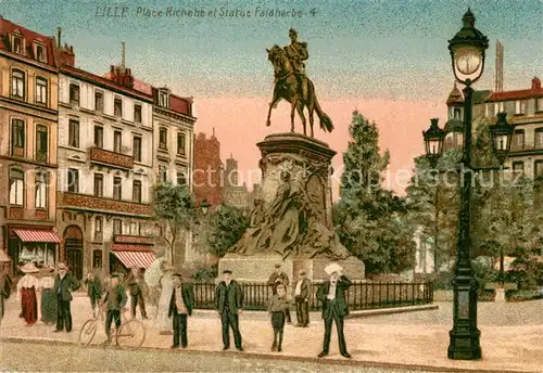 AK / Ansichtskarte Lille_Nord Place Richene et Statue Faidherbe Lille_Nord