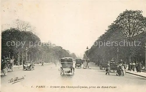 AK / Ansichtskarte Paris Avenue des Champs Elysees prise du Rond Point Autos Paris