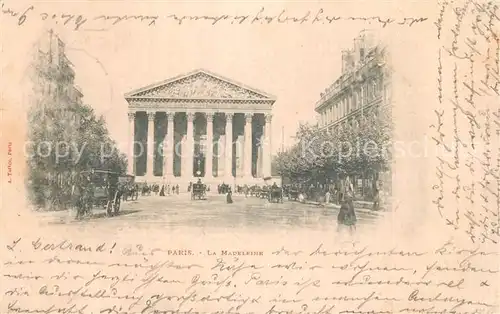 AK / Ansichtskarte Paris La Madeleine Pferdekutsche Paris