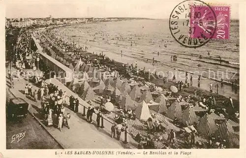 AK / Ansichtskarte Les_Sables d_Olonne Le Remblat et la Plage Les_Sables d_Olonne