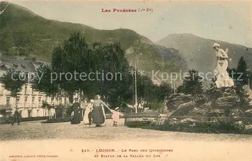 AK / Ansichtskarte Luchon_Haute Garonne Parc des Quinconces Statue de la Vallee du Lys Luchon Haute Garonne