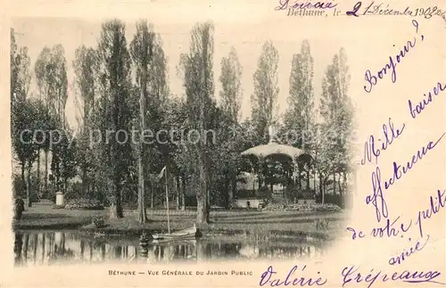 AK / Ansichtskarte Bethune Jardin Public Bethune