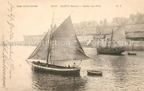 AK / Ansichtskarte Saint Malo_Ille et Vilaine_Bretagne Sorti du Port Segelsboote Saint Malo_Ille et Vilaine